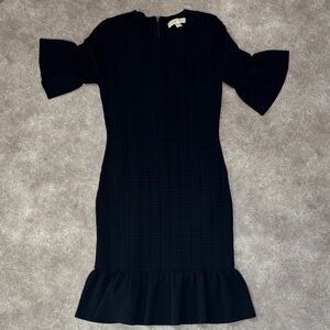 Elegant Black Ruffle Sleeve Dress